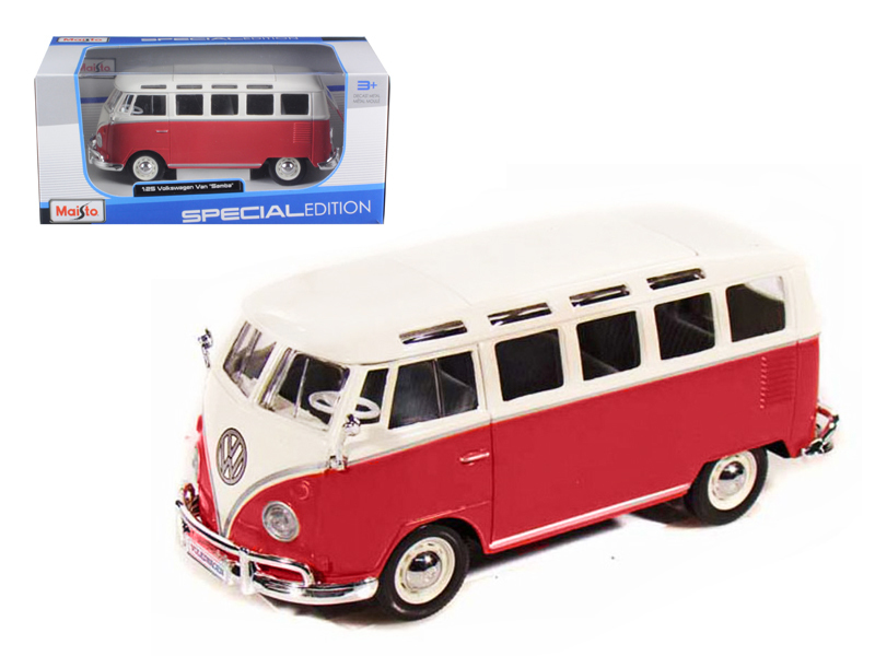 Carro Volkswagen Van "Samba" Rojo Esc:1:25 3a+(319566)