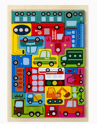 Rompecabezas de Madera Figura Vehiculos 4a+ (449861)