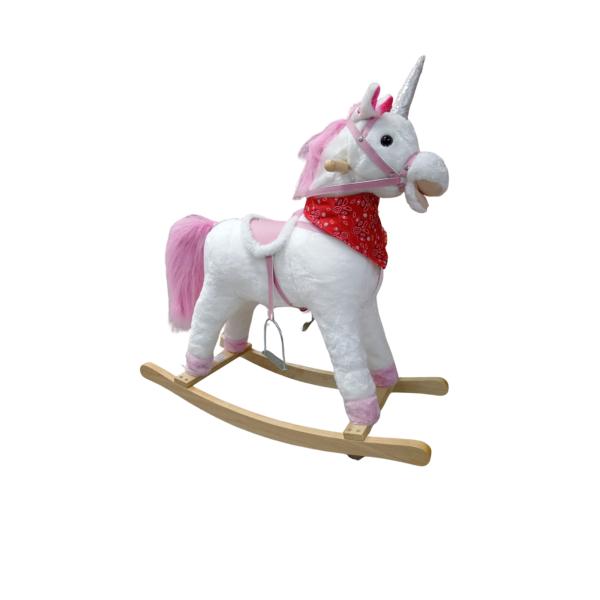 Unicornio Mecedor Montable Color Blanco/Rosado y Sonidos 3a+