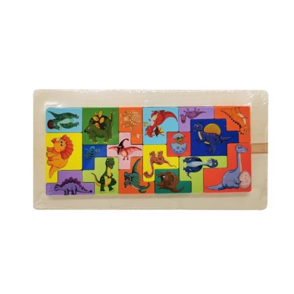 Rompecabezas de Madera Figura Dinosaurios 4a+