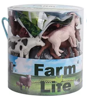Balde de Figuras de Animales la Granja 3a+