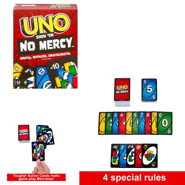 Mattel Games - Juego de Mesa Uno No Mercy 7a+