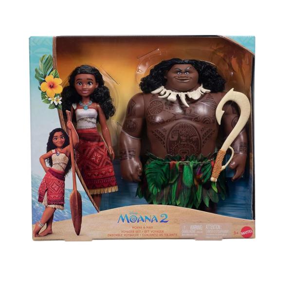 Muñecos Disney Moana 2 Conjunto de Viajante Moana & Maui 3a+