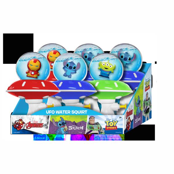 Lanzador de Agua Disney Stitch y Toy Story Marvel con Figura Displ/6 Surt/3 3a+