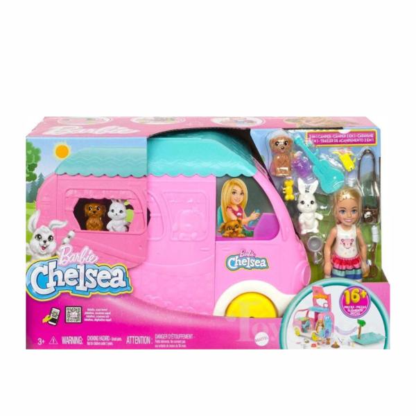 Barbie Chelsea con Trailer de Acampar 2en1 3a+