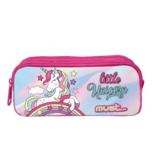 Cartuchera Must Energy 21X6X9 cm 2 Zippers Little Unicorn