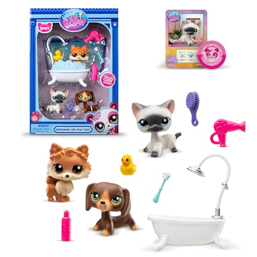 Mascotas LittlestPet Shop con Bañera 9 Pzs 4a+