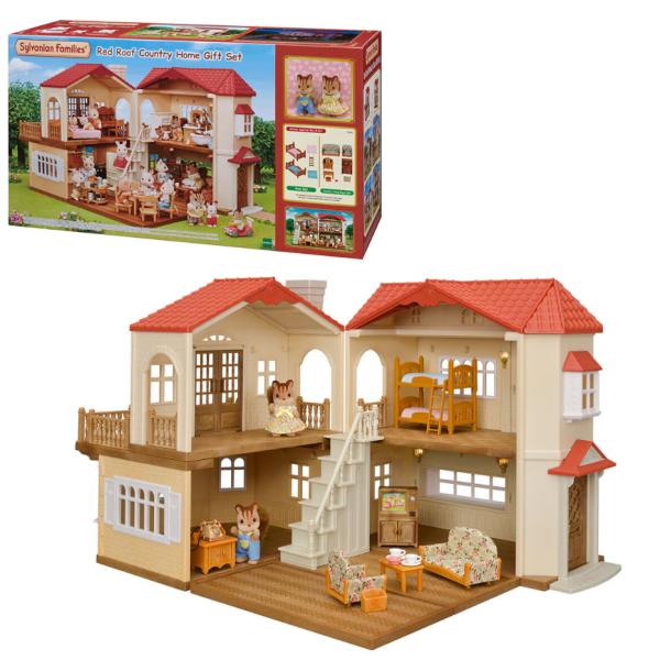 Familias Sylvanian Casa de Campo con Techo Rojo 3a+