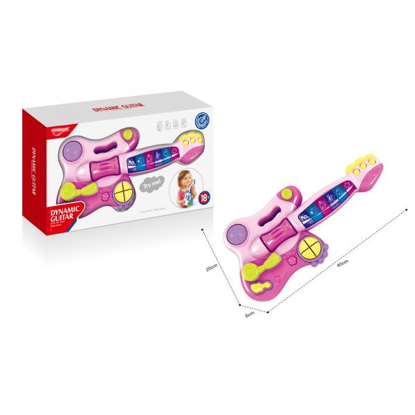 Guitarra Musical Rosada para Bebé Luz y Sonidos 18m+