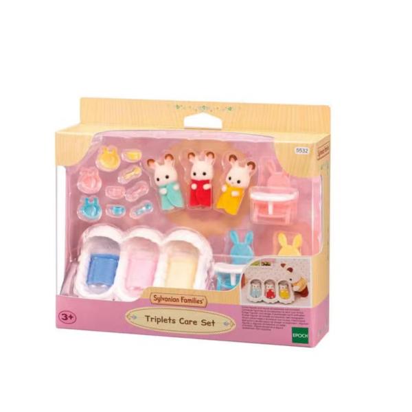 Familias Sylvanian Set de Cuidado Para Trillizos 3a+