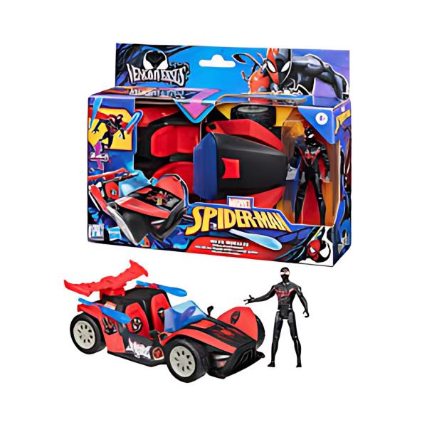 Figura Marvel Spider-Man con Vehiculo 2en1 Miles Morales 4a+