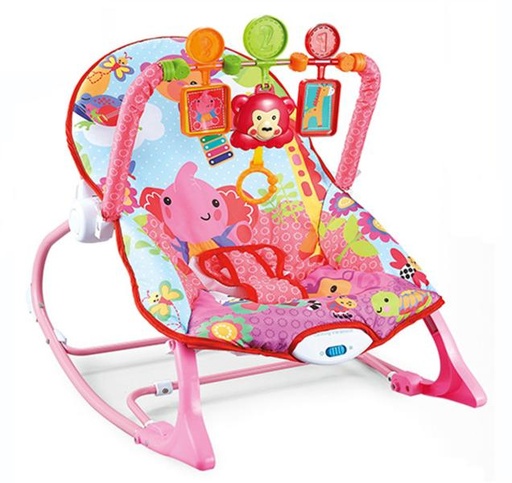 [AL44949] Silla Mecedora Vibradora Musical Oso Rosa 18kg Max 0m+.