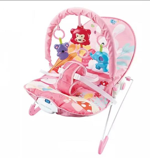 [AL55575] Silla Vibradora Musical Ajustable color Rosada.