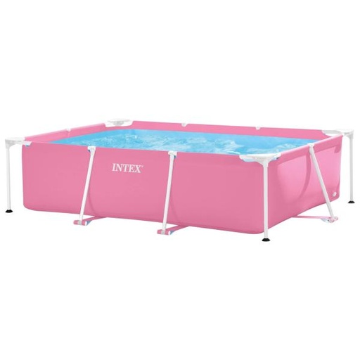 [INT28266] Piscina Rectangular de Metal 220x150x60cm Rosada 6a+