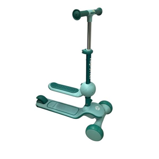 [ZEM2WG] Scooter de 3 Ruedas con Asiento Verde Agua 3a+ 20kg Max en el Asiento y 50kg de Pie