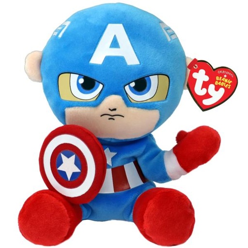 [BTTY44002] Peluche Beanie Babies Pequeño de Marvel Capitan America 3a+