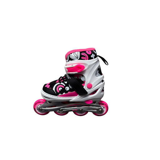 [YX0151WP3337] Patines de Linea Ajustables Blanco con Rosado Tallas 33-37