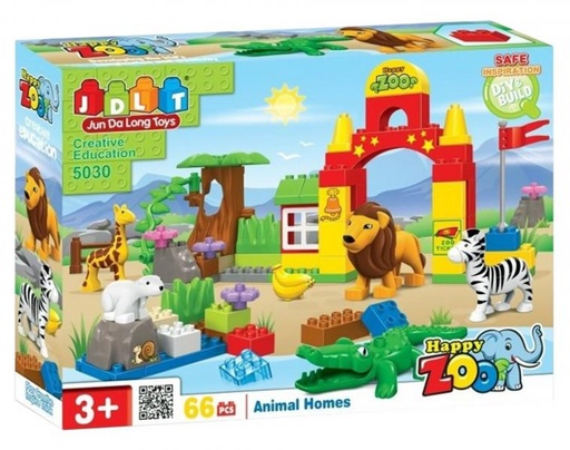 [WW5030] Zoológico con Bloques de Construcción 66pzs 3a+