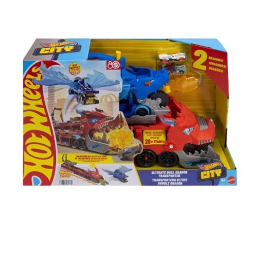 [MTJBM72] Hot Wheels City Súper Remolque Doble Dragon 4a+