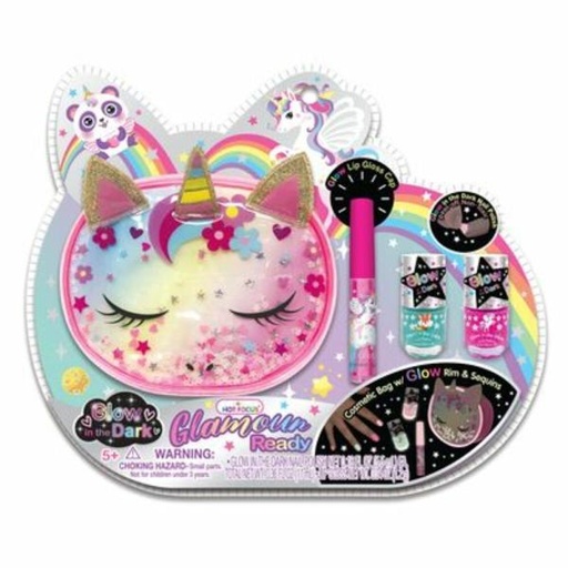 [HF144GD] Cosmetiquera que Brilla en la Oscuridad Gaticornio 5a+