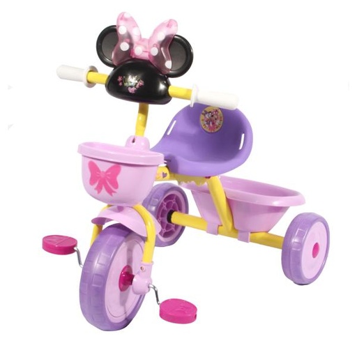 [PI10155MN] Triciclo C/ Luz y Sonido- Canasto y Guia para Empujar de  Minnie 3a+