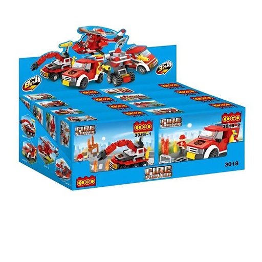 [CO3018] Vehículos de Bomberos Armables Fire Fighters Display/8 6a+(venta individual)