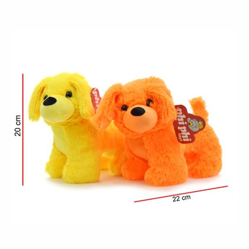 [PT4474] Peluche de Perrito de Colores Naranja-Amarillo y Rosado 22cm Surt/3 2a+ (044747)