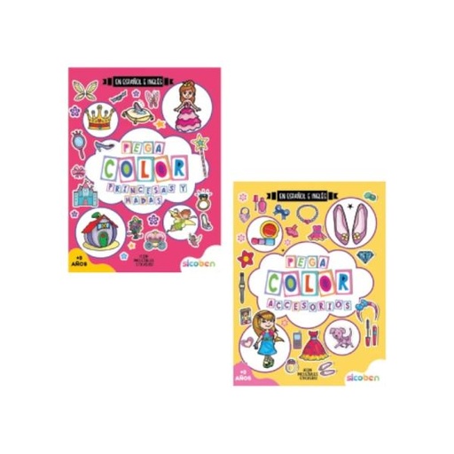 [ES8403] Libro Coleeción Girly Pega Color Inglés y Español Sut/2 3a+