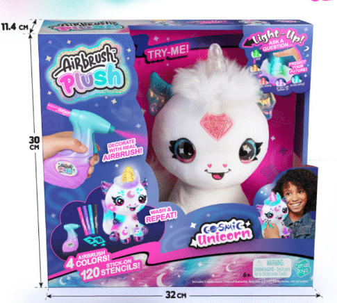 [CTAIR028] Peluche de Unicornio para Personalizar con 100 Plantillas 6a+