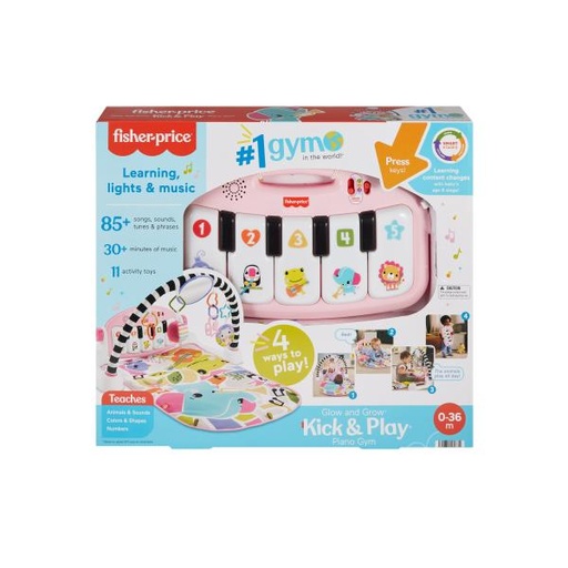 [MTHWY60] Fisher-Price Gimnasio Rosa Piano Pataditas Musicales Brilla y Crece Rosado 0m+