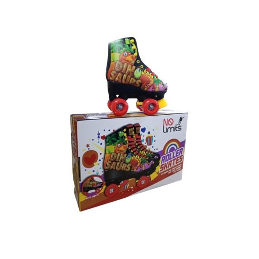 [YX0126DIN34] Patines de 4 Ruedas Luminosos de Dinosaurios Talla#34 (457330)