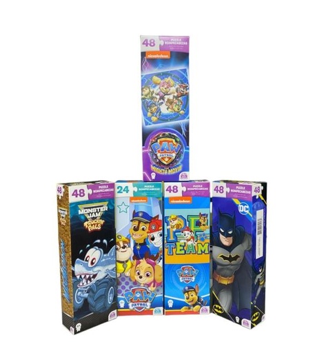 [BT6069283] Rompecabezas de Paw Patrol , DC Batman y Monster Jam Displ/12 Surt/5 26cm 4a+
