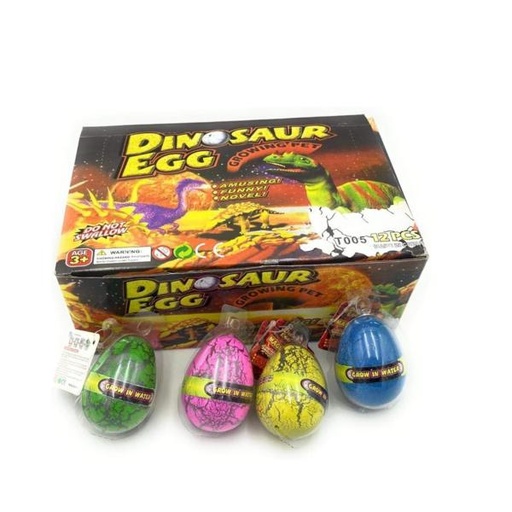 [WWZQ625] Huevos de Figuras de Dinosaurio que Crece Displ/12 Surt/4 3a+ (454810)