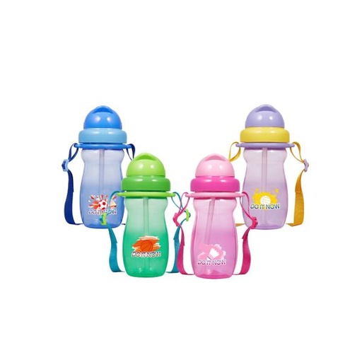 [IH46511] Botella Para Bebidas De Plástico Con Pajilla Surt/4 9M+