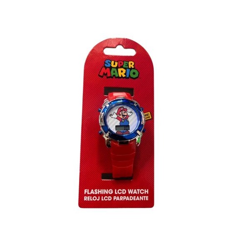 [BTGSM4222] Reloj de Super Mario LCD Rojo C/ Luz Parpadeante