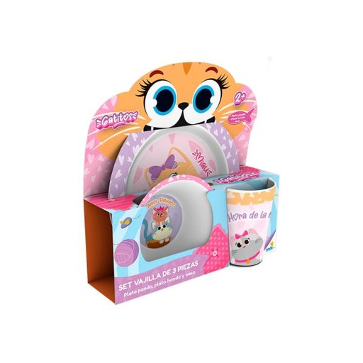 [RN12458] Set de Vajilla de 3 Pzs de Gatos 2a+