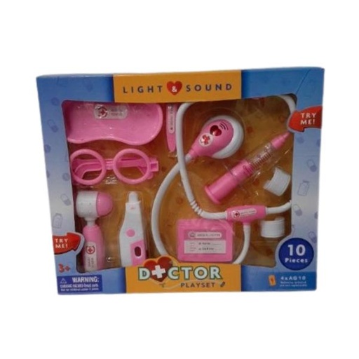 [GX93680] Juego de Doctor 10pzs Luz y Sonidos Surt/2 3a+