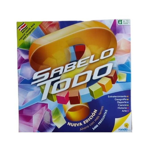 [RN50462] Juego de Mesa Familiar Sabelotodo Costa Rica Edición Especial 12a+