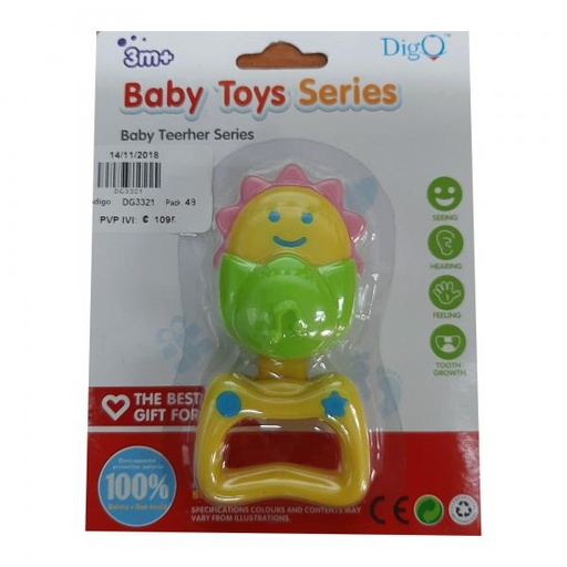 [DG3321] Mordedor Sonajero Forma de Girasol 3m+