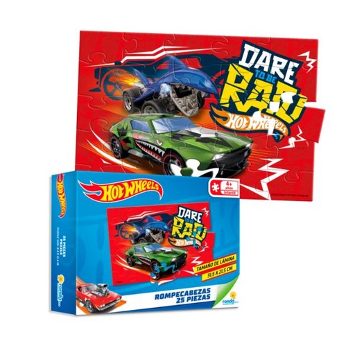 [RN11754] Hot Wheels - Rompecabezas  25pzs 31.5x21.5cm 4a+