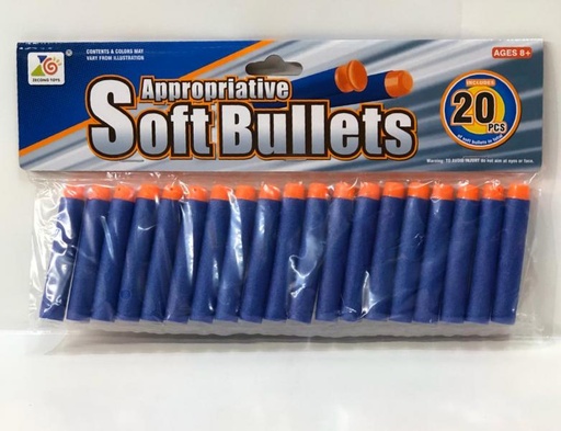 [WW01X20] Dardos de Espuma Anaranjado Cabeza Plana 20pzs 8a+