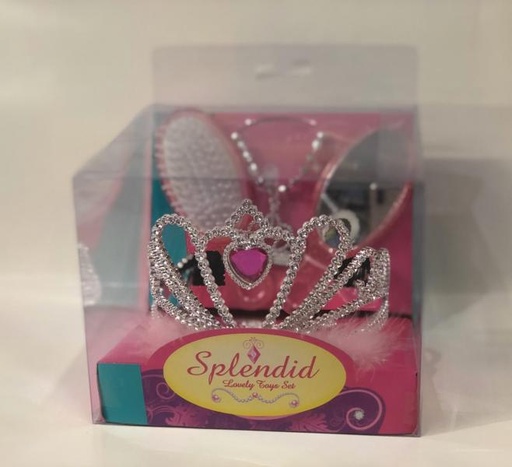 [WWNP043C] Corona de Princesa Splendid Con Accesorios  Rosa 3a+ (437677)