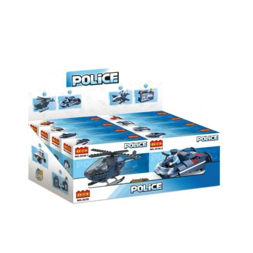 [CO3036] Vehículos de Policía 2en1 Combinables Display/8 Surt/8 6a+
