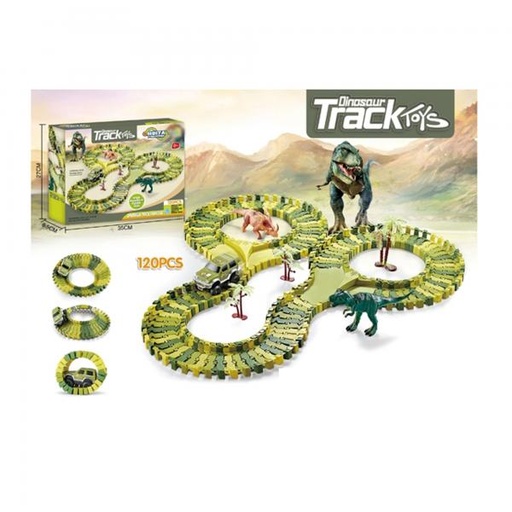 [WWXC256D] Pista de Carros Dinosaurios 120pzs 3a+