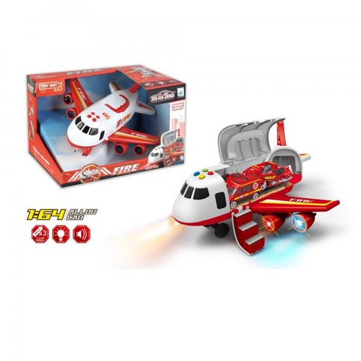 [WW660A243] Avión Garaje de Bomberos Luz y Sonidos 3a+