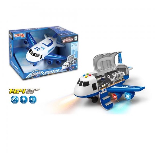 [WW660A242] Avión Garaje de Policía con Luz y Sonidos 3a+