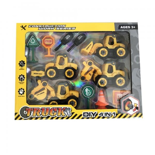 [WWSG2304] Vehículos de Construcción Armable Set/4 3a+
