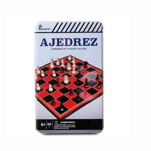 [PP814] Juego de Mesa Ajedrez en Caja Metálica 6a+