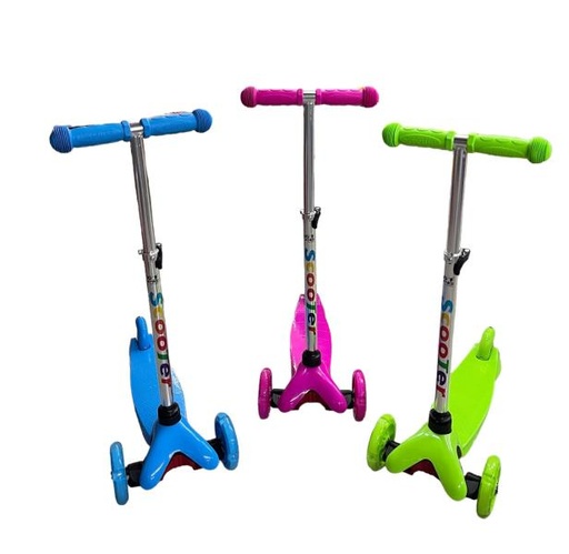 [YXWM881] Scooter 3 Ruedas en Color Rosado-Negro y Verde Surt/3 3a+Máx 70Kg