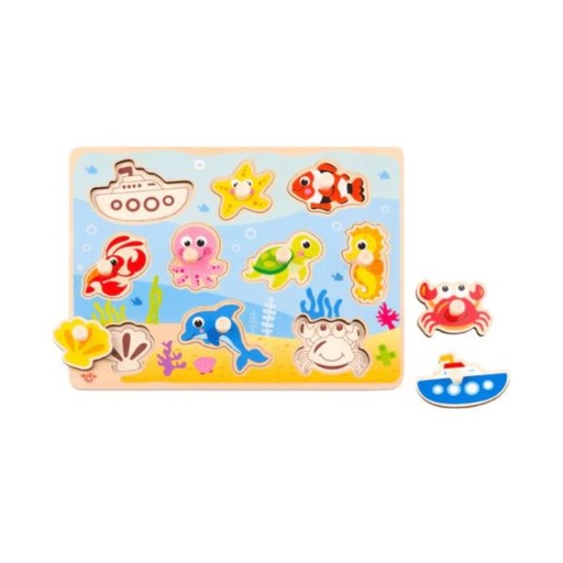 [TKTY856] Rompecabezas de Encajar Figuras Marinas 18m+